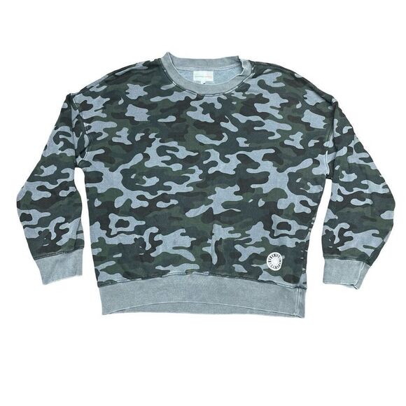 Soulcycle X Sundry Women's M Long Sleeve Camo Pullover Crew Neck Sweatshirt - Picture 1 of 8